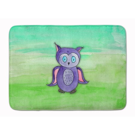 Carolines Treasures Purple Owl Watercolor Machine Washable Memory Foam Mat BB7429RUG